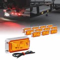 True Mods 12pc 2 5 Amber Led Trailer Marker Light W Chrome Bezel Dot Fmvss 108 Sae P2pc Surface Mount Waterproof Ip67 Side 
