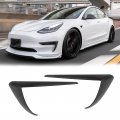 Freemotor802 For 2017-2023 Tesla Model 3 Fog Light Trims Matte Black Ikon Style Abs Plastic Driver Passenger Lamp Decoration 