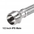 Uxcell Faucet Supply Line Connector G1 2 Female X Male 24 Inch Length 304 Stainless Steel Hose 2pcs