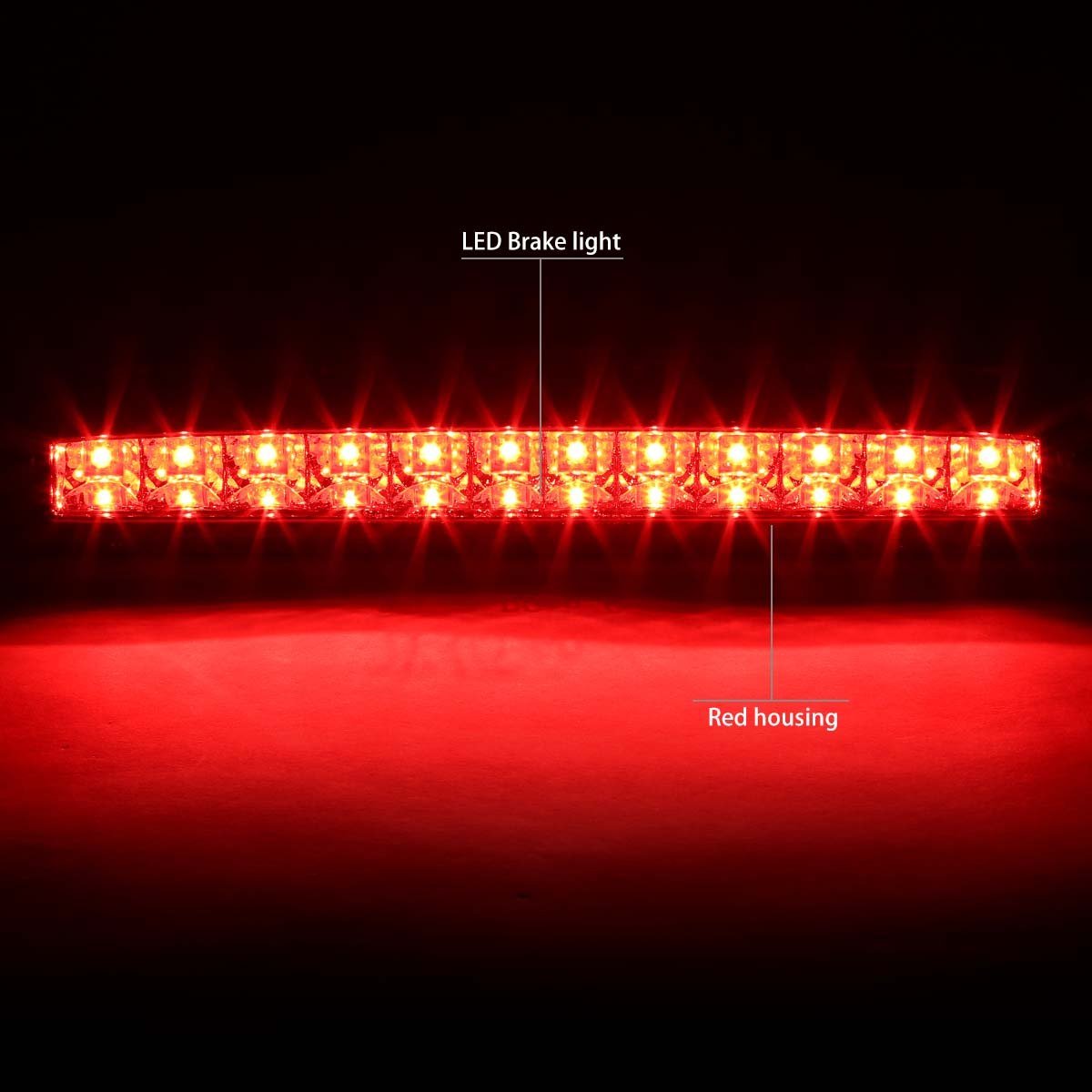 08-16 Ford Super Duty Red 3d Led L-bar Tail Light 3rd Third Brake Lamp