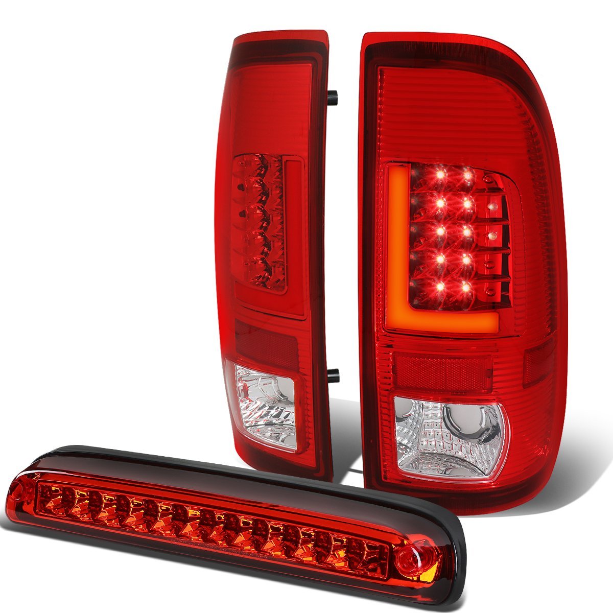 08-16 Ford Super Duty Red 3d Led L-bar Tail Light 3rd Third Brake Lamp