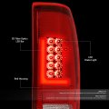 08-16 Ford Super Duty Red 3d Led L-bar Tail Light 3rd Third Brake Lamp
