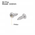Uxcell M2x5mm Self Tapping Screws Phillips Pan Head Screw 316 Stainless Steel Fasteners Bolts 50pcs