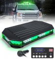 Green White Rooftop Strobe Beacon Light Bar With American Flag Pattern 42 Led Warning Caution Flashing Controller And Magnetic 