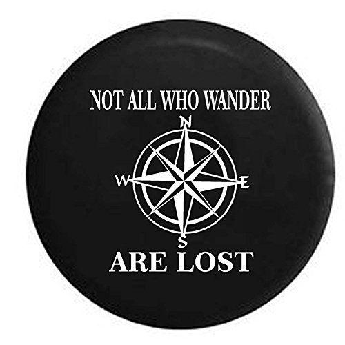 Pike Not All Who Wander Are Lost Compass Star Trailer Rv Spare Tire Cover Vinyl Black 32 In