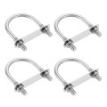 M10 Round U-bolts 4 Sets 60mm 2 36 Inner Width 95mm 3 74 Length 201 Stainless Steel U-clamp Bolt With Plates Nuts For 