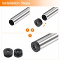 Uxcell 6pcs Inserts For Round Tubes With M10 Thread 38mm 1 5 Od Tube Black Plastic Plug Caster Insert Chair End Caps Furniture