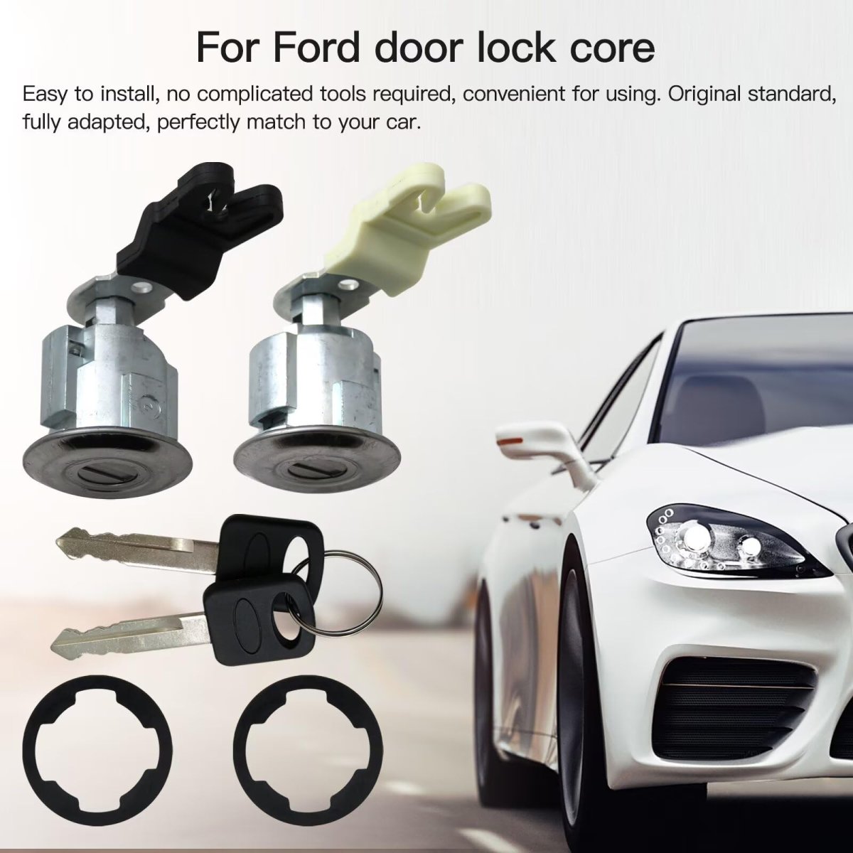 Door Lock And Key Ignition Cylinder Set Xl2z7821990ac For 2003-05 Ford E350 Club Wagon 2x