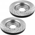 Motorbymotor Front Brake Pads And Rotors Kit Fits For Ford F-150 Expedition Lincoln Navigator 350mm Drilled Slotted Disc Rotor 