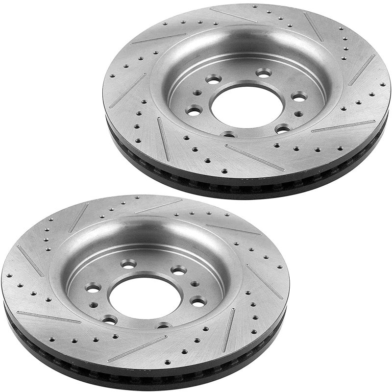 Motorbymotor Front Brake Pads And Rotors Kit Fits For Ford F-150 Expedition Lincoln Navigator 350mm Drilled Slotted Disc Rotor