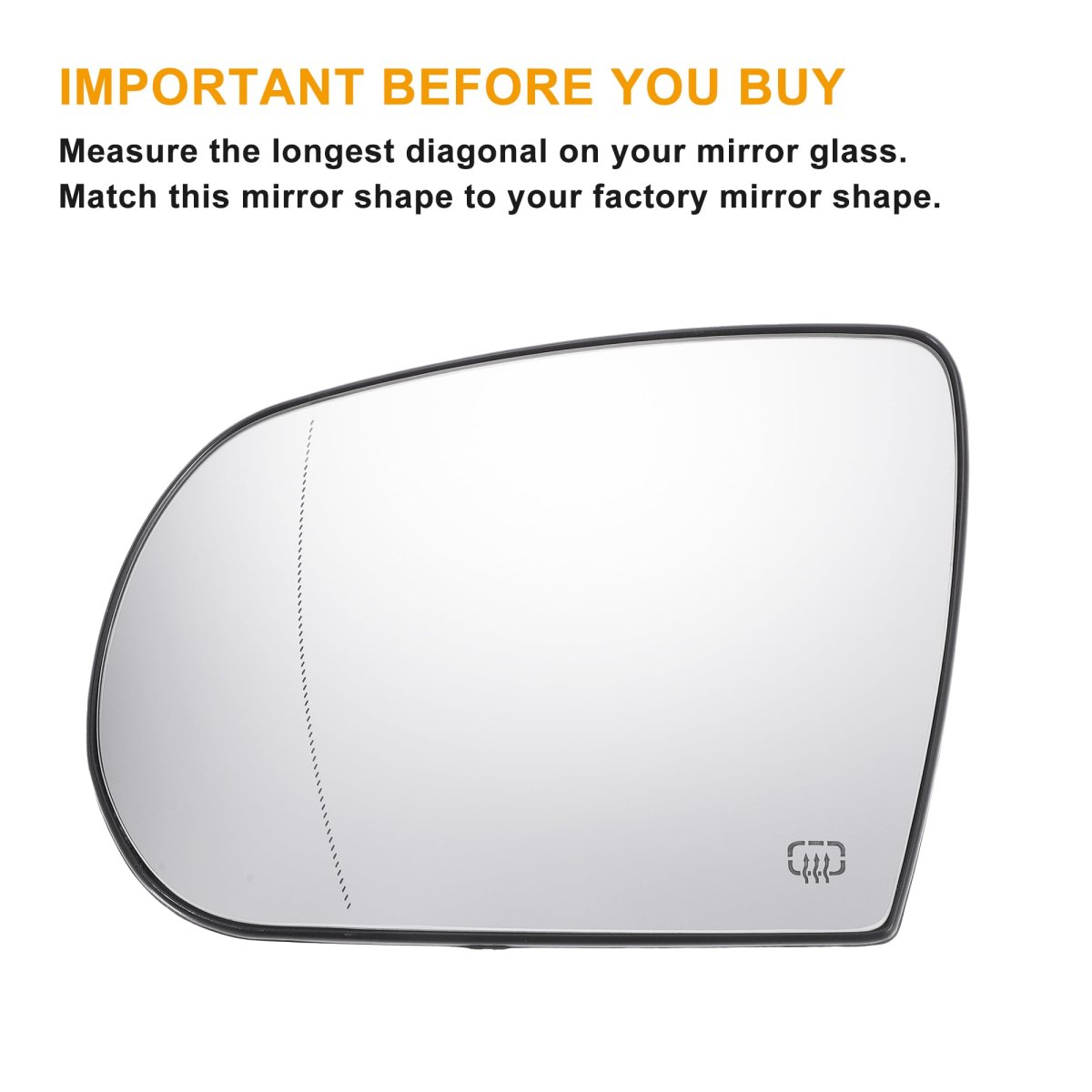 Car Rearview Left Driver Side Mirror Glass Replacement W Backing Plate Heated White For Jeep Cherokee 2014-2019 Compass