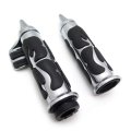 Httmt- Flame Chrome 25mm Spike Hand Grip Throttle Boss For Kawasak Road Star P N Mt291-007d-25 