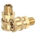 2 Pcs Pressure Washer Adapter 1 4 In Female Quick Plug To M14 Male Connect Brass Swivel Fittings For Power Hoses 