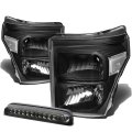 Auto Dynasty For Ford Super Duty 3rd Gen Pair Of Black Clear Corner Headlight Smoke Led Brake Light Without Cargo 