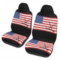 Hockey Stricks American Flag Car Front Seat Covers Set Of 2 Washable Breathable Vehicle Cushion Protector For Sedan Truck