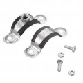 Uxcell 32mm Rigid Pipe Strap Clamps Carbon Steel Bracket Tube Clips M8 Nut Size For Water 24 Pcs
