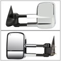 Auto Dynasty For Silverado Sierra Chrome Telescopic Extendable Manual Rear View Towing Rectangular Blind Spot Side Mirror