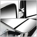 Auto Dynasty For Silverado Sierra Chrome Telescopic Extendable Manual Rear View Towing Rectangular Blind Spot Side Mirror