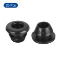 20pcs Rubber Grommets 8mm Mount Dia For 5mm Id Hole Plugs Wiring Firewall Cable Wire Protecting Black