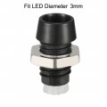 Uxcell 50pcs 3mm Led Lamp Holder Light Bulb Socket Plastic Chrome Plated For Light-emitting Diode Lighting
