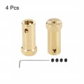 Uxcell Hex Coupler 7mm Bore Motor Brass Shaft Coupling Flexible Connector For Car Wheels Tires 4pcs