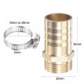 Uxcell Brass Hose Barb Fitting Straight 25mm X G3 4 Male Thread Pipe Connector With Stainless Steel Clamp Pack Of 1