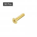 Uxcell Flat Head Socket Cap Screws M2 5-0 45 X 12mm Brass Inner Hex Drive Fasteners Bolts 50pcs