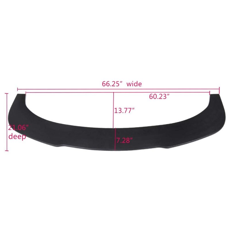 Universal Valance V2 Pu Front Bumper Lip Flat Splitter Plate Under Panel Diffuser Chin Spoiler 67 L X 21 D