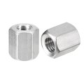 M8 X 1 25-pitch 15mm Length Coupling Nuts 10pcs 304 Stainless Steel Metric Hex Rod 