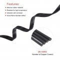 Meccanixity 28awg Ribbon Cable Silicone Wire 4pin 28 Gauge Flat 6m 20ft Black Stranded Tinned Copper