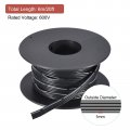 Meccanixity 28awg Ribbon Cable Silicone Wire 4pin 28 Gauge Flat 6m 20ft Black Stranded Tinned Copper
