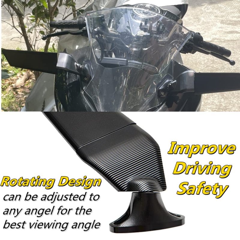 Motorcycle Wing Mirror 2pcs Rearviews Wind Adjustable Rotating Side Mirror For R15 R25 R3 R1 R1s R6 R6s V2 V3