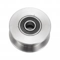 Uxcell 1pcs H Groove Track Wheel 1 89 201 Stainless Steel Sliding Gate Double Bearing Rollers For Inverted Industrial Machines