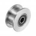 Uxcell 1pcs H Groove Track Wheel 1 89 201 Stainless Steel Sliding Gate Double Bearing Rollers For Inverted Industrial Machines