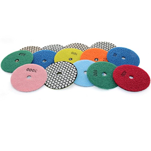 Easy Light Premium Grade Diamond Dry Polishing Pads Discs For Marble Granite Stone 7 Inch Grit Buff 10 Pcs Set