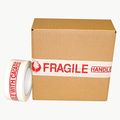 Jvcc Pp20 Printed Packaging Tape 2 In X 110 Yds White With Red Fragile Handle Care Printing 