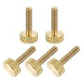 5pcs M3x12mm Brass Knurled Thumb Screws Flat Grip Bolt Knobs Fasteners Solid Diamond For Electronic Mechanical 