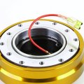 6-hole Push Pin Style 1 Inch Thick Steering Wheel Short Quick Release Hub Adapter Gold