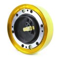 6-hole Push Pin Style 1 Inch Thick Steering Wheel Short Quick Release Hub Adapter Gold