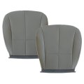 Gray Perforated Front Driver And Passenger Bottom Replacement Microfiber Leather Seat Covers For Subaru Forester 2009 2010 2011 