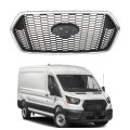 Front Upper Grille With Chrome Surround For Transit T150 T250 T350 2020 2021 2022 Matte Black Center Mesh Replacement Grill 