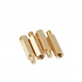 Khgwero 30pcs M2 5 M3 M4 6mm Hex Nut Spacing Screw Brass Threaded Pillars Pcb Standoffs Spacers Color 12mm Size  