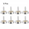 Uxcell Mirror Screws Decorative Caps Cover Nails Brushed Stainless Steel 18mm 8pcs