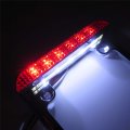 Httmt Mt294-003- Motorcycle Chrome 7 X 4 Flat License Plate Frame Bracket Tag Holder W 3 Led Bar Compatible With Universal