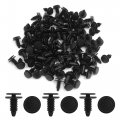 Uxcell 100 Pcs Black Plastic Rivet Fastener Flaps Bumper Fender Clips 8 X 19 17mm