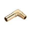 Uxcell Brass Barb Hose Fitting 90 Degree Elbow 10mm Barbed To 1 8 Pt Male Pipe Adapter Connector 2pcs