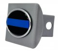 Police Blue Line Emblem Brushed All Metal Hitch Cover