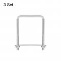 Uxcell Square U-bolts 3 Sets Mm 3 27 Inner Width 120mm Length M8 304 Stainless Steel U Clamp Bolt With Nuts And Plates For Boat