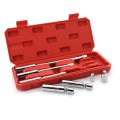 7pcs Magnetic Spark Plug Socket Set 3 8 In Drive 5 And 14mm 96 Sockets With 1 4 1 2 Adapters Chrome Vanadium Steel Model A7668f 