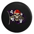 Pirate Skull Crossbones Flag Tattered Ripped And Tornspare Tire Cover Black 35 In 